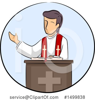 Cute Cartoon Vector Illustration Of A Priest Stock Clipart - Clip Art ...