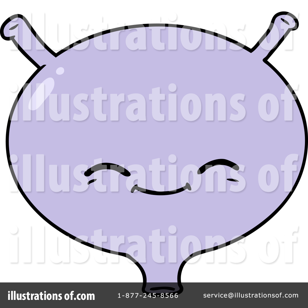 Happy Purple Alien Cartoon Illustration | Free Clip Art