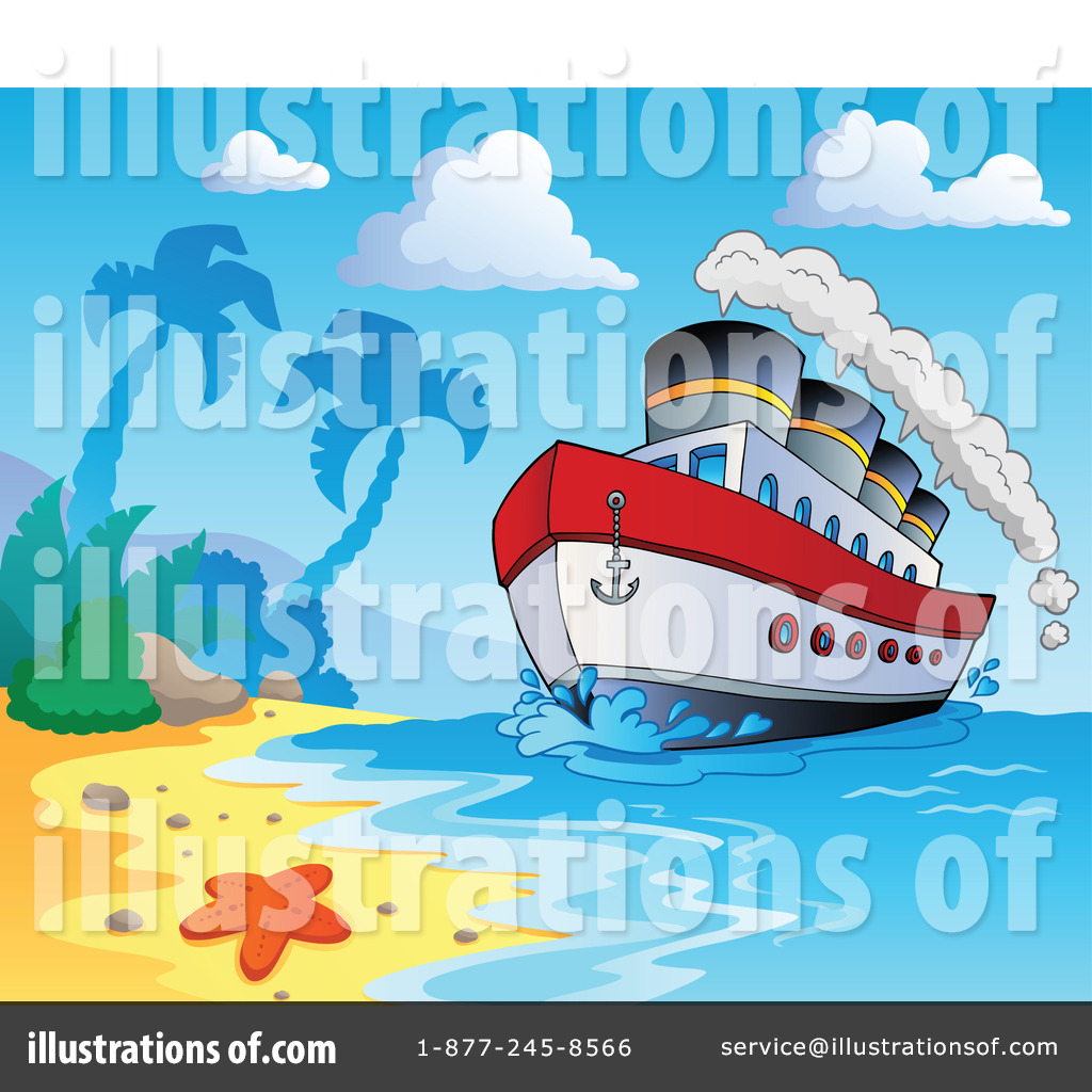 Tropical island vacation cruise ship Royalty Free Vector Clip Art ...