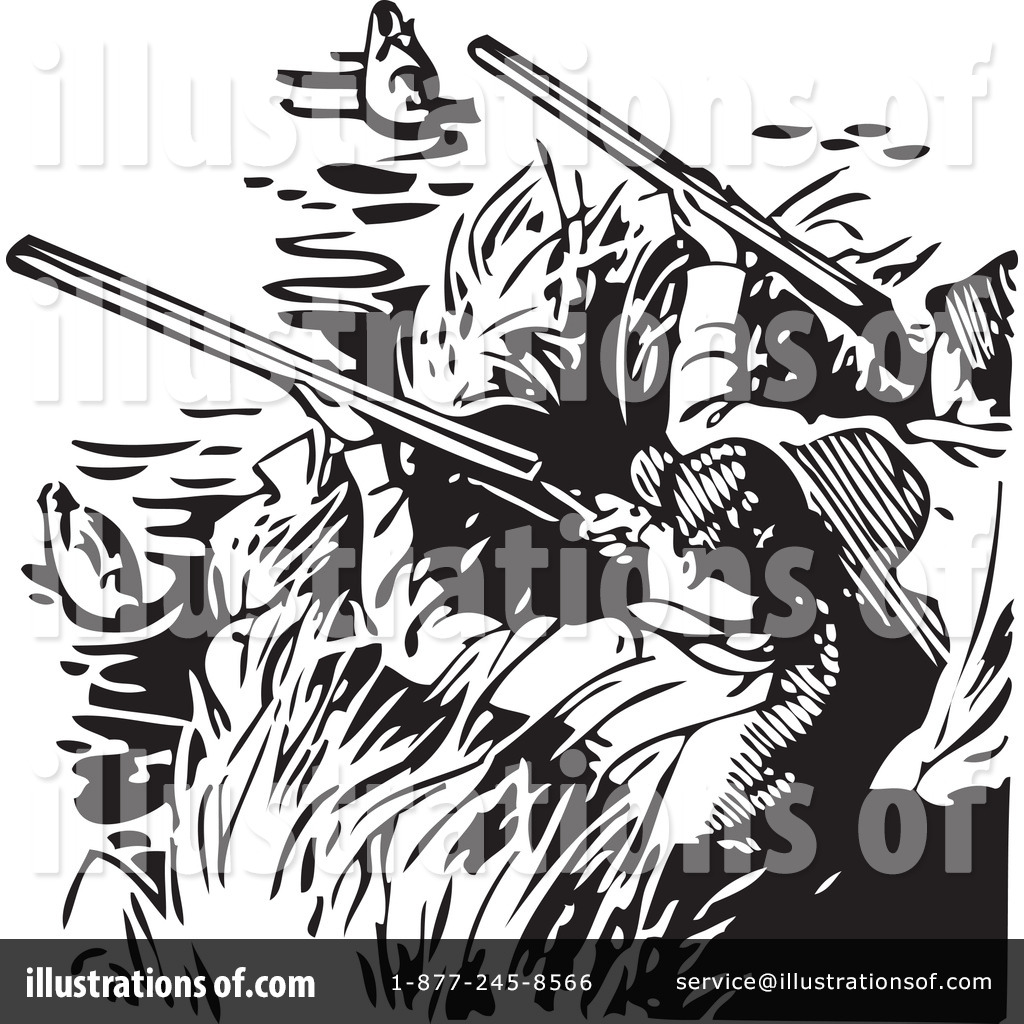 Duck Hunting Illustration - Vintage Woodcut Art for Outdoor Themes