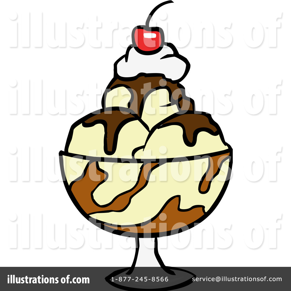 Fun Ice Cream Sundae Illustration for Dessert Websites & Kids Content