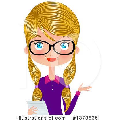 Friendly Student Girl Illustration - Educational & School-Themed Clipart