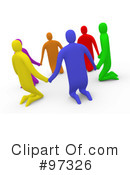 Unity and Teamwork Clipart - Diverse Figures Holding Hands