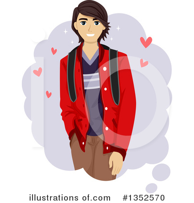 Teen Boy in Red Jacket with Backpack - Love & Confidence Illustration