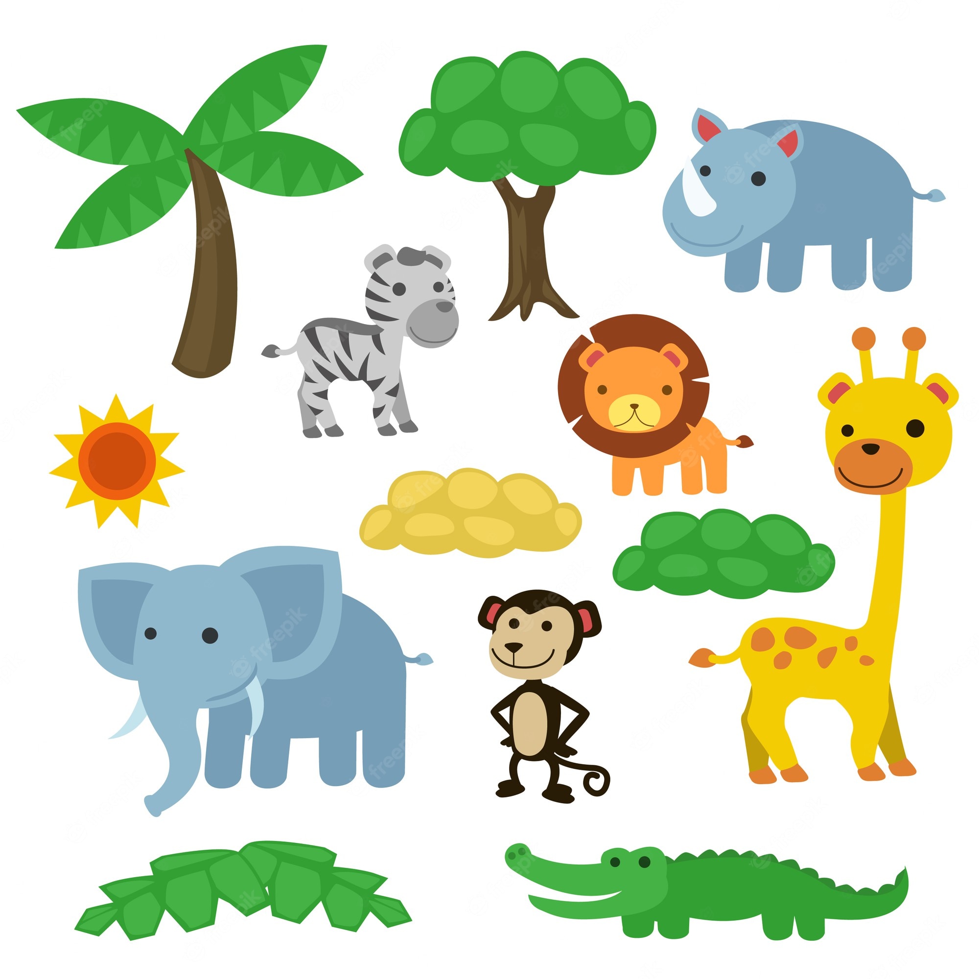 jungle-animals-ambillustrations-clip-art-library