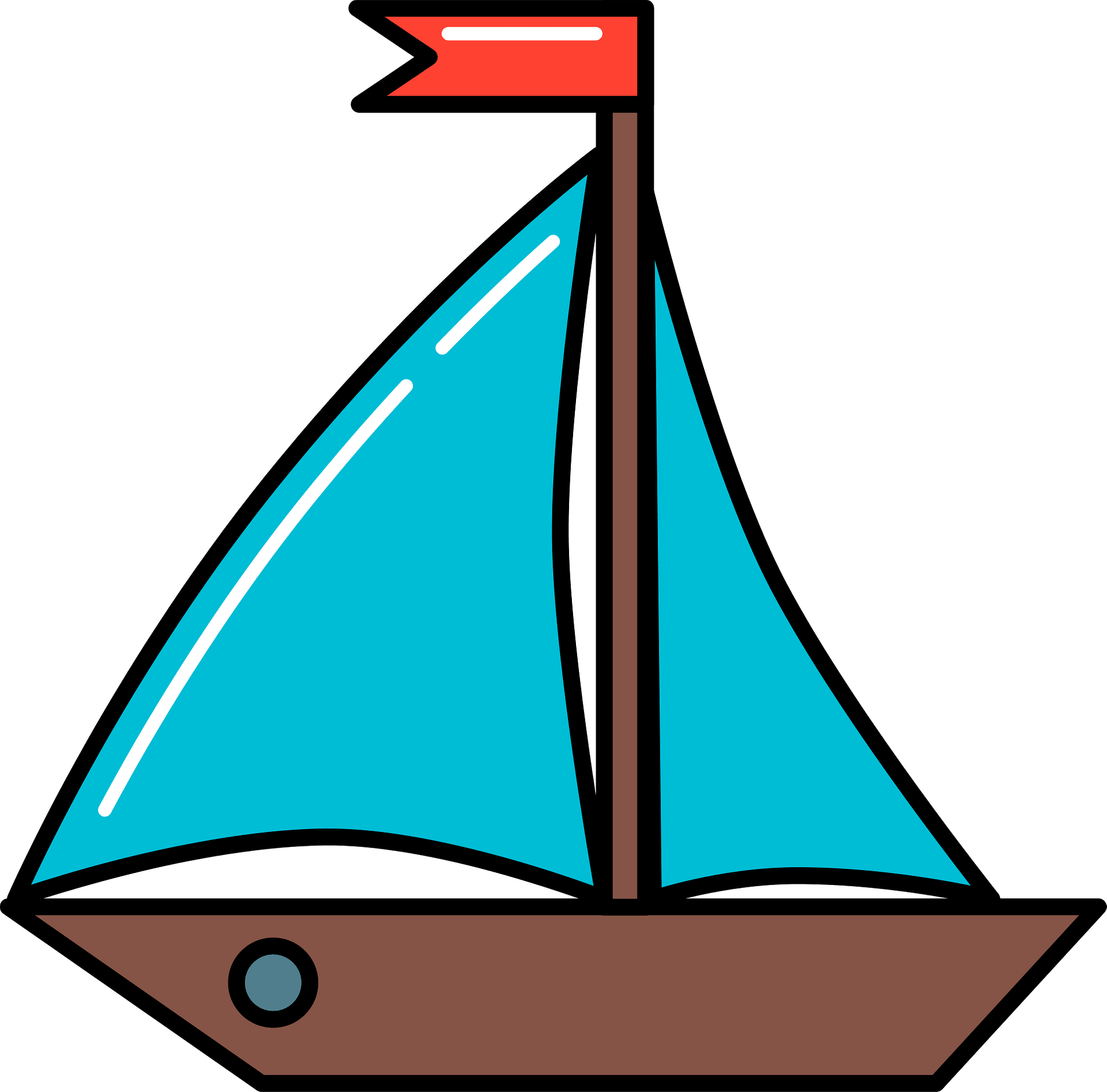 Premium Vector | Cute sailboat cartoon. sail boat clipart illustration ...