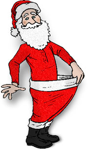 Fun Cartoon Santa Claus with Big Belly - Festive Holiday Illustration
