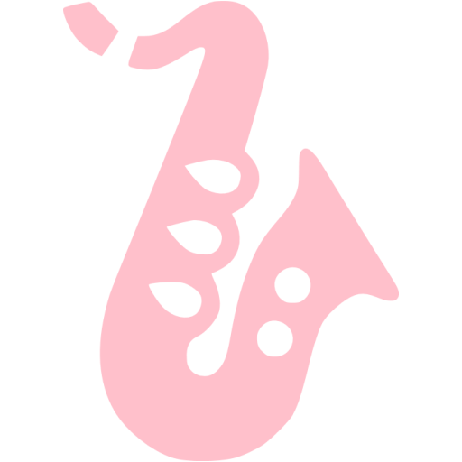 Pink Saxophone Icon - Jazz Music Symbol for Websites & Design