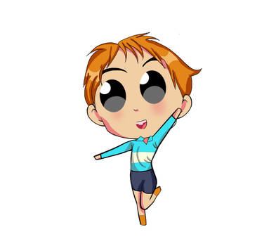 Cheerful Chibi Boy Cartoon Character - Free Illustration for Web & Design