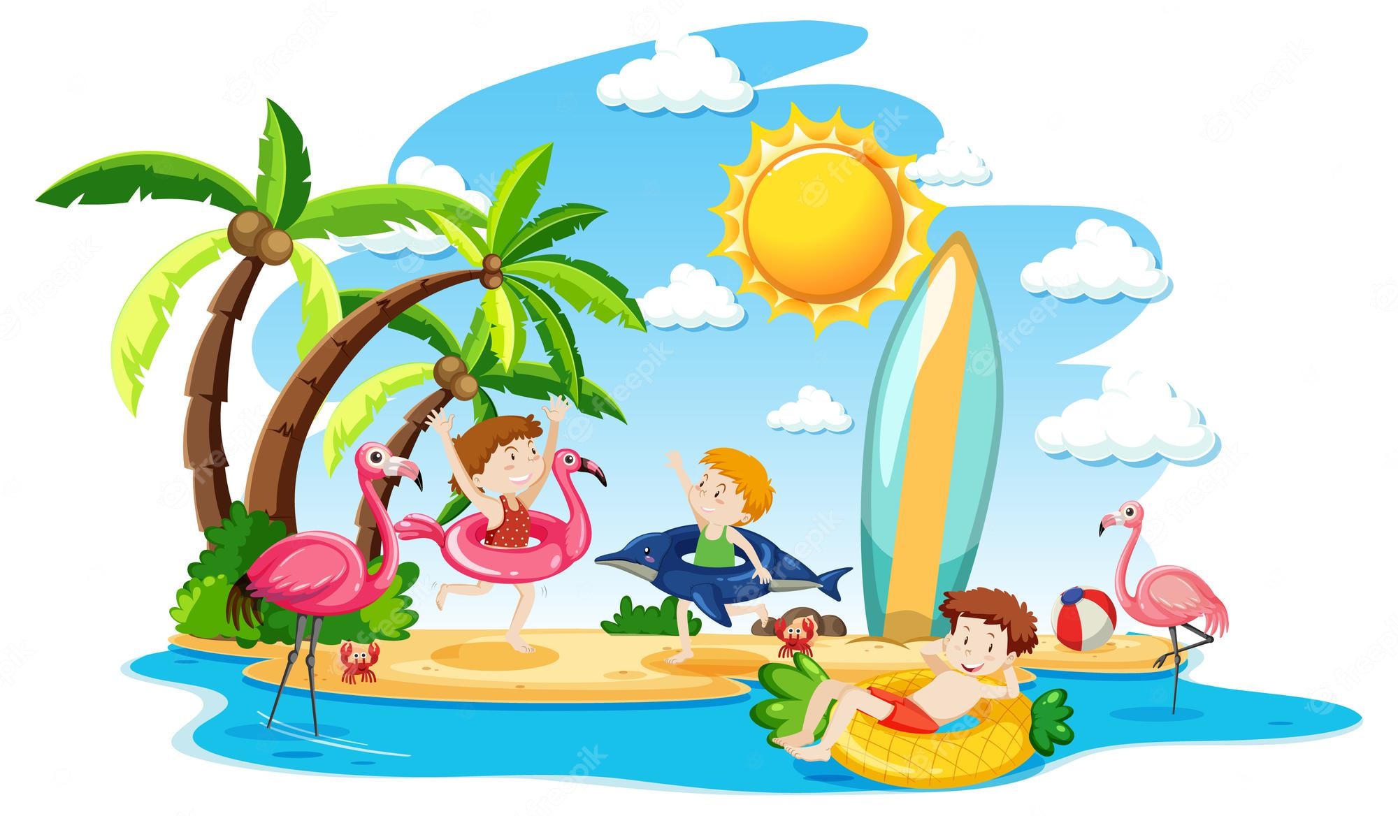 Animateds Beach - Clip Art Library