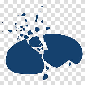 Blue abstract illustration of a broken or shattered object, symbolizing fragmentation or disruption.