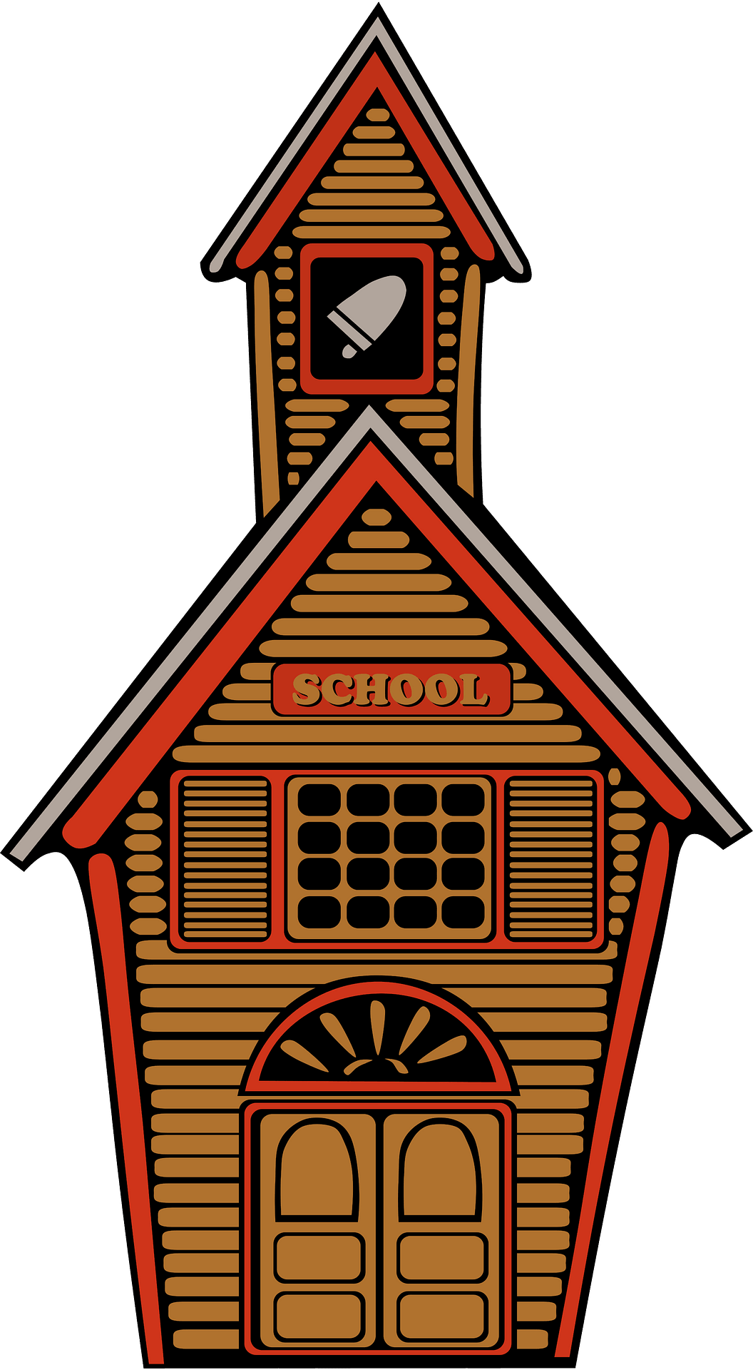 Classic Wooden Schoolhouse Illustration - Free Clipart for Education