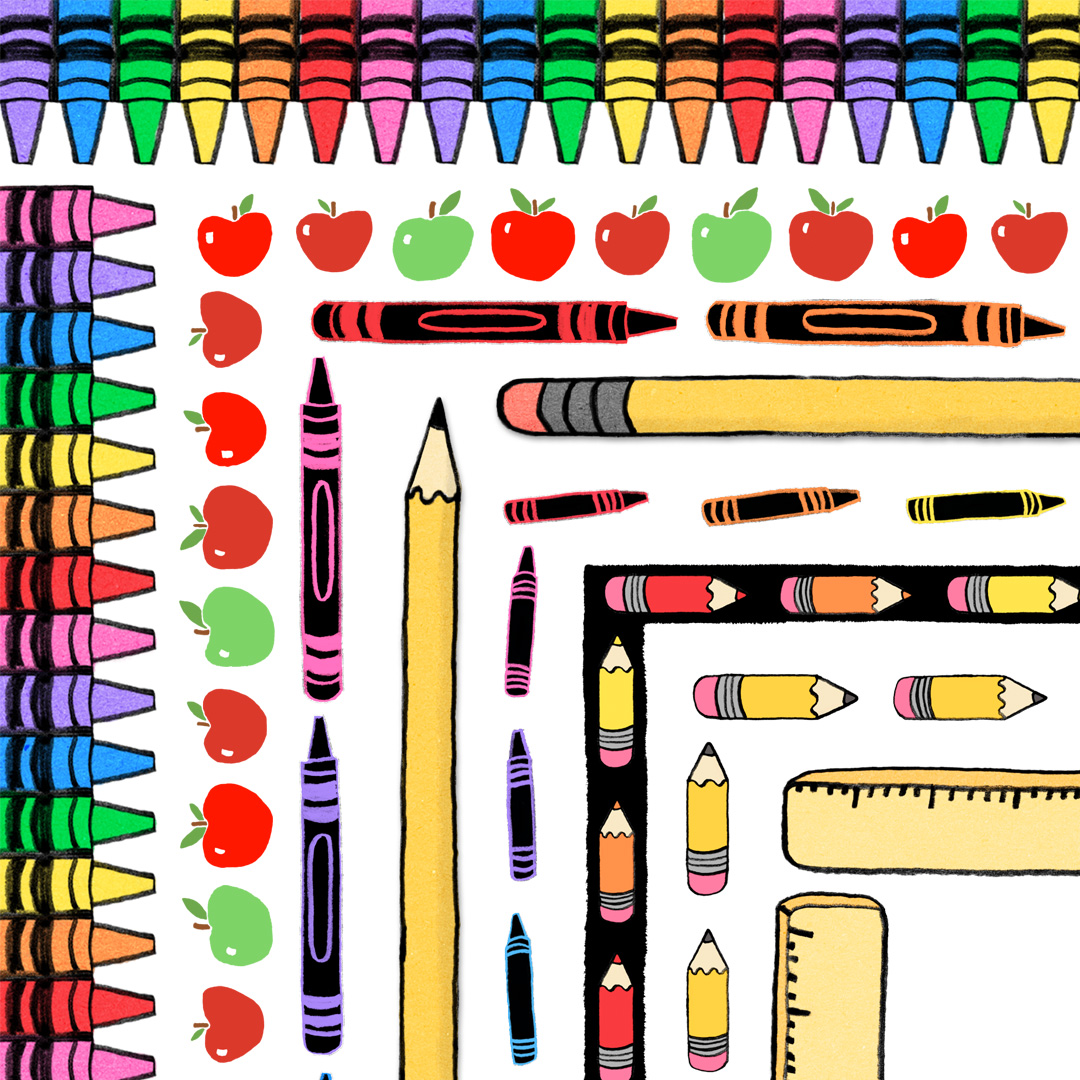 Back-to-School Supplies Illustration - Fun & Educational Clipart