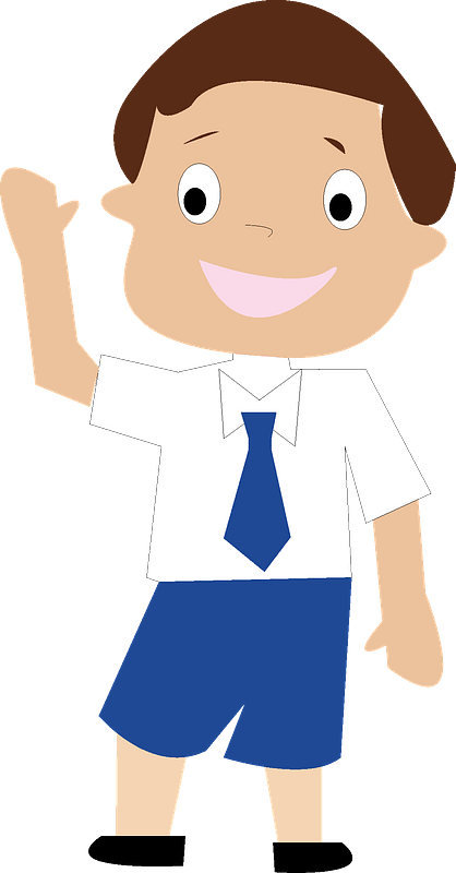 Friendly School Boy Cartoon Illustration for Educational Websites