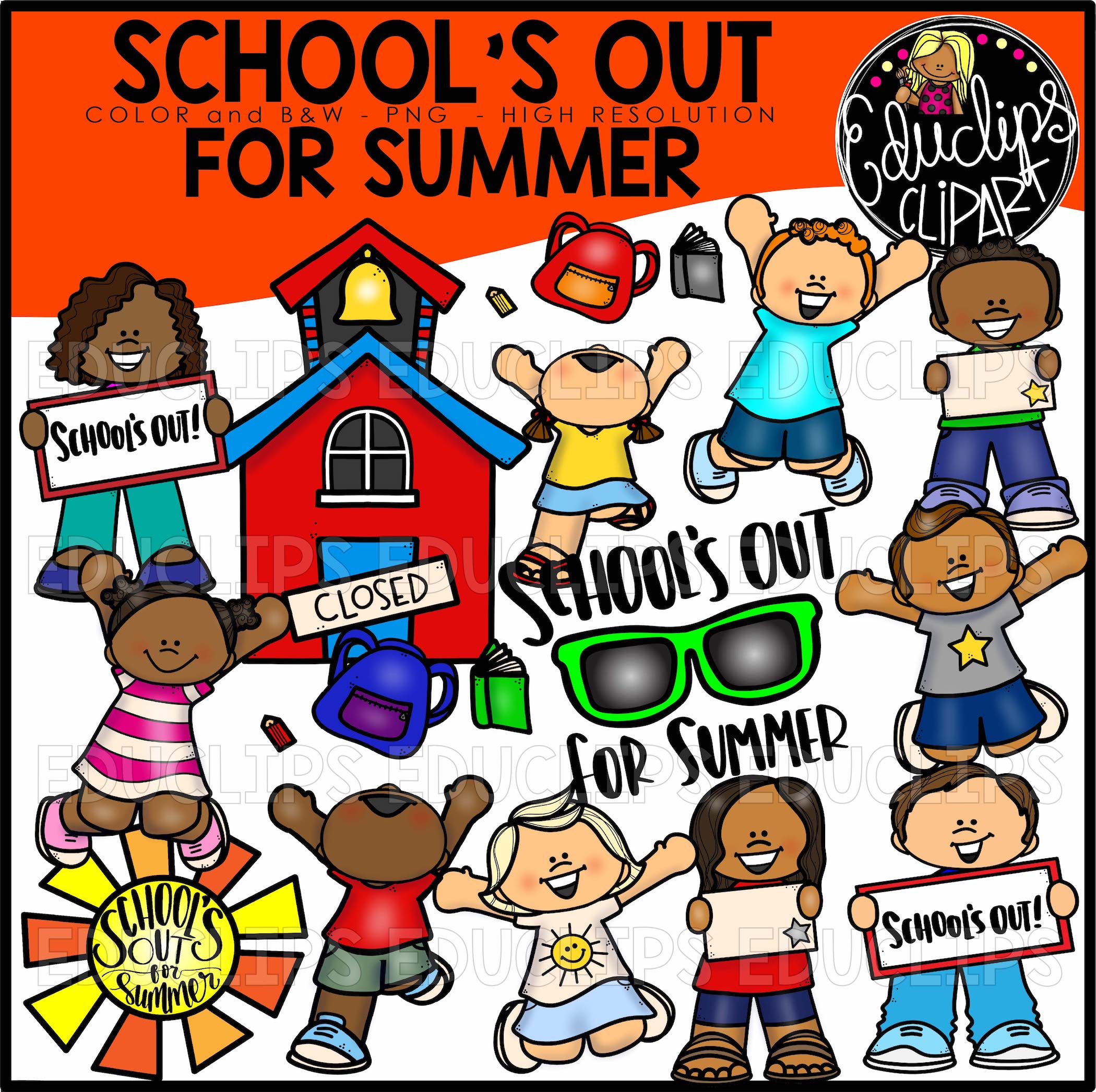 School Year End Clip Art - Schools Out For Summer - Free - Clip Art Library