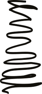 Black hand-drawn wavy line on olive green background, evoking motion or sound waves.