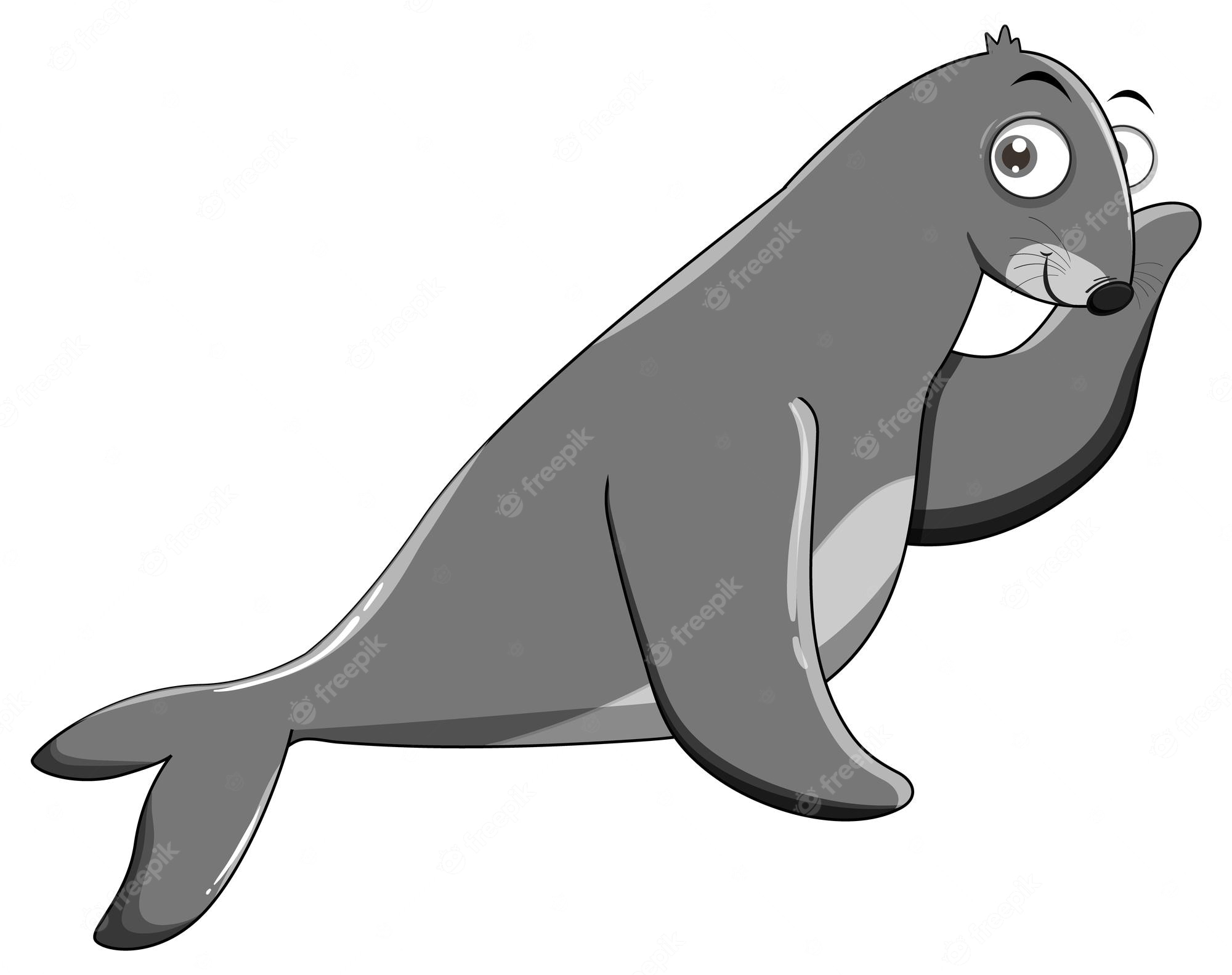 Animals Black and White Outline Clipart - seal_314_02A_outline - Clip