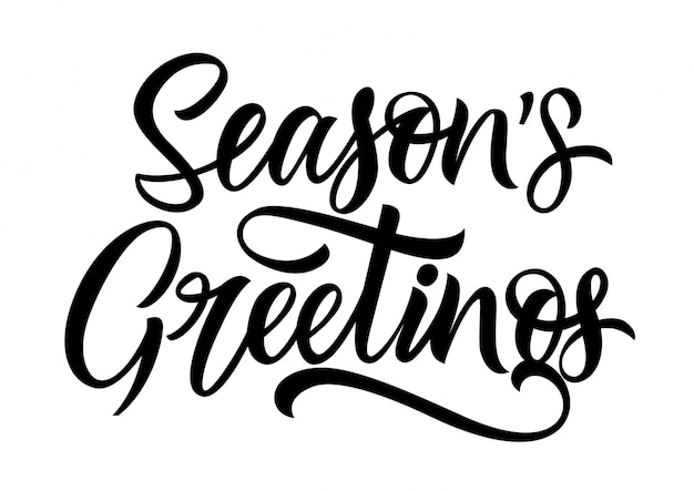Season’s Greetings Calligraphy Design - Festive Holiday Graphic