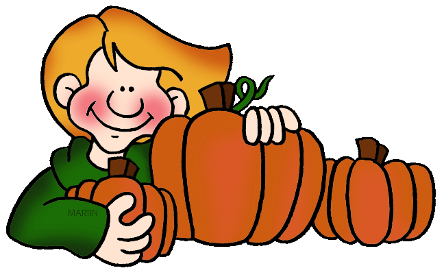 Fall Harvest Fun - Child with Pumpkins Clipart for Seasonal Content
