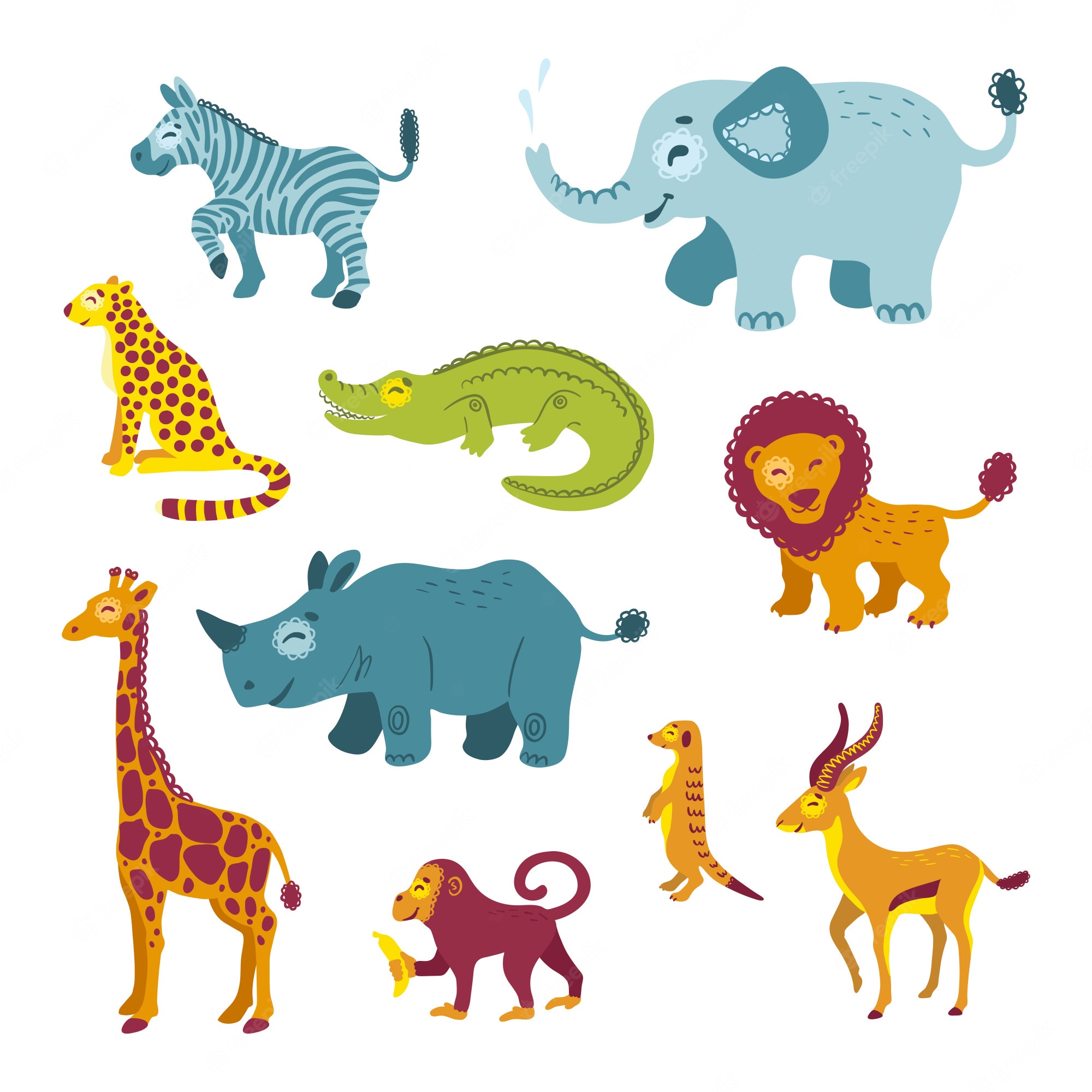 African Animals Clip Art (1158384) - Clip Art Library