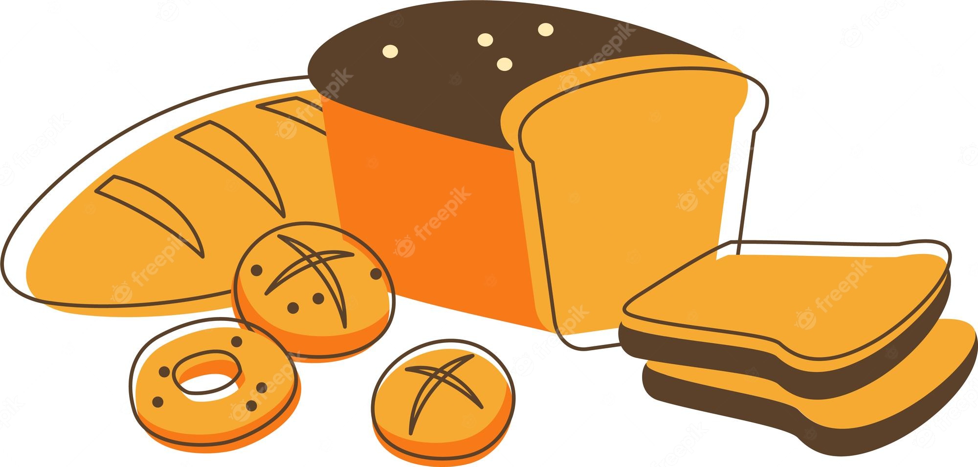 Cinnamon Roll Hot Cross Bun Hamburger Clip Art - Yellow Bread - Clip ...