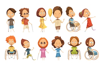 Inclusive Children Illustration - Diversity, Disability Awareness & Accessibility