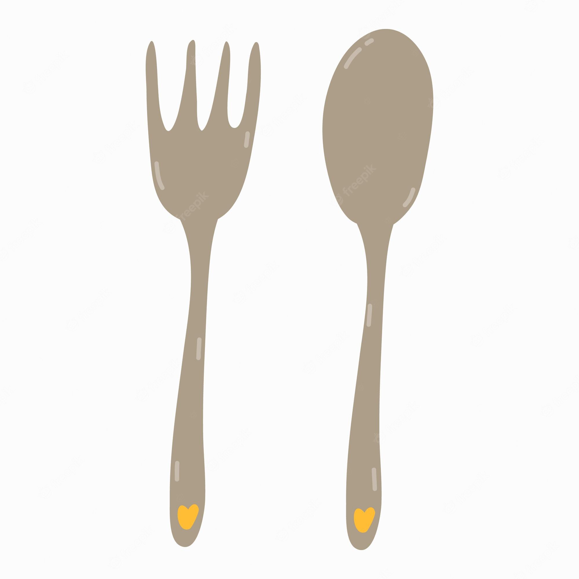 Cute Fork and Spoon Illustration - Free Download for Food Blogs & Apps
