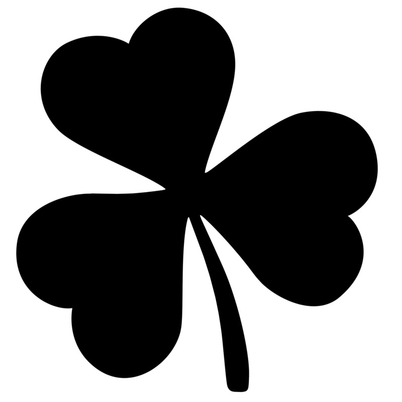 Shamrock Corners Clip Art Library   Shamrock Silhouette 800 Wht 