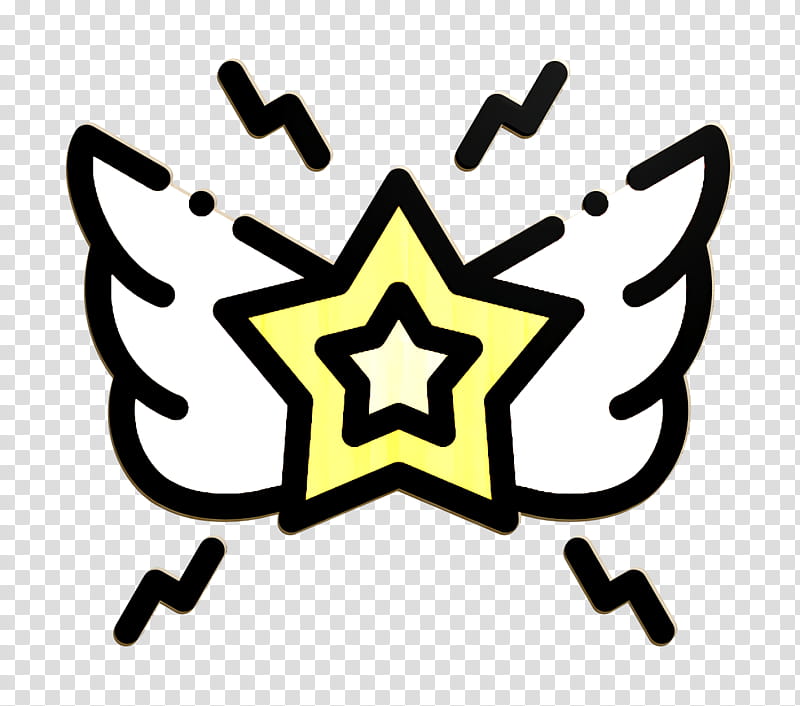 Winged Star Icon - Dynamic Achievement Symbol for Gaming & Apps