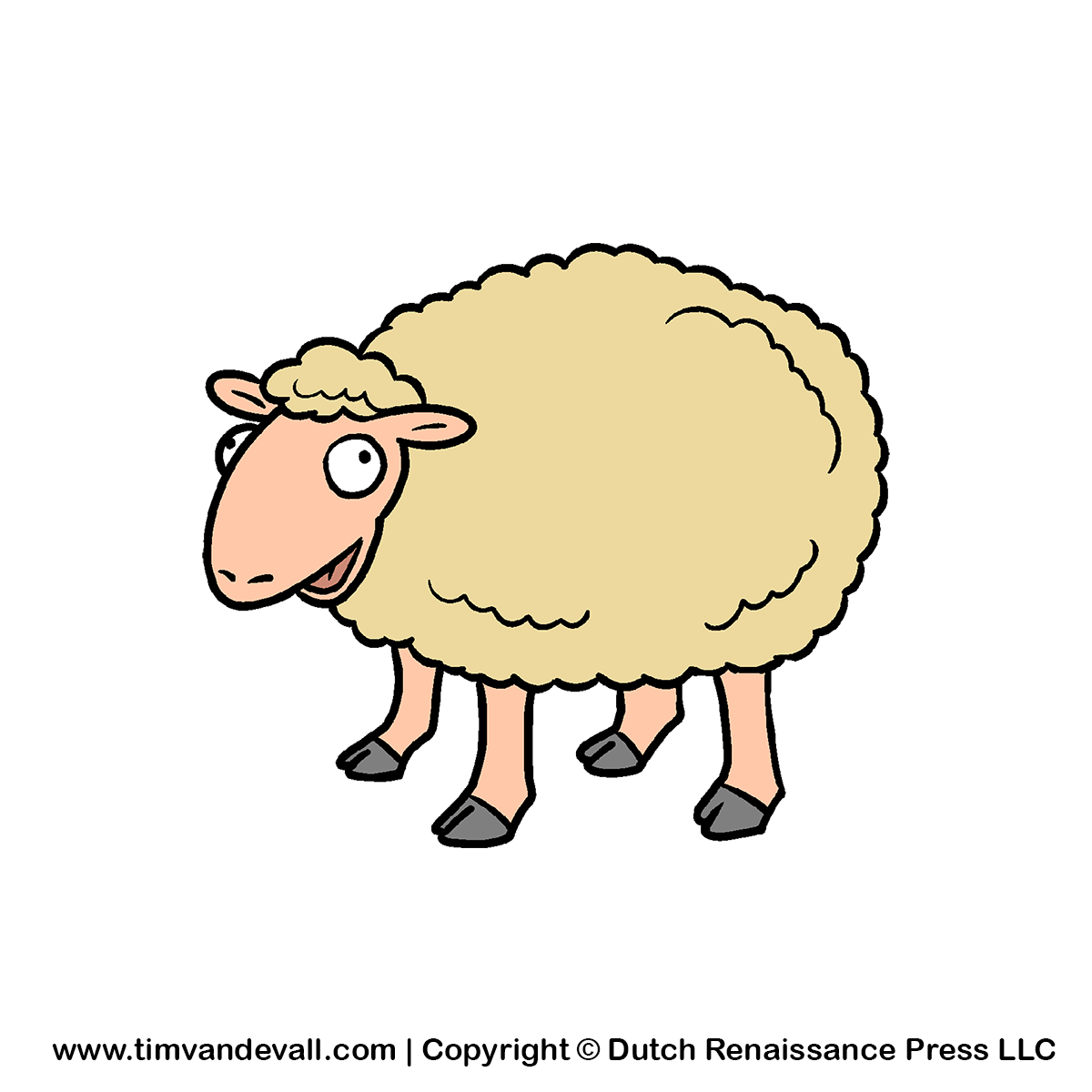 Friendly Cartoon Sheep Illustration for Kids & Educational Content