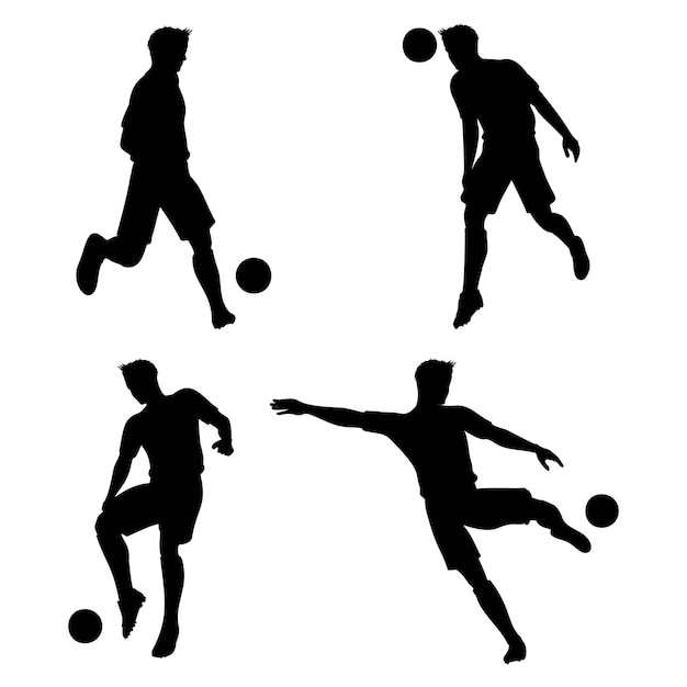 Soccer Player Silhouettes - Free Vector Illustrations for Sports Design