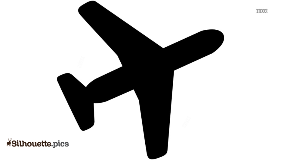 Black silhouette of a commercial airplane in flight, angled upward to the right.