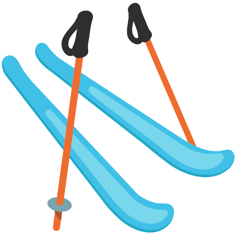 Realistic 3d Detailed Blue Ski With Stiks Vector Stock - Clip Art Library