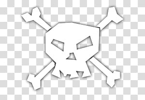 White skull and crossbones icon on transparent background, symbolizing danger or poison.
