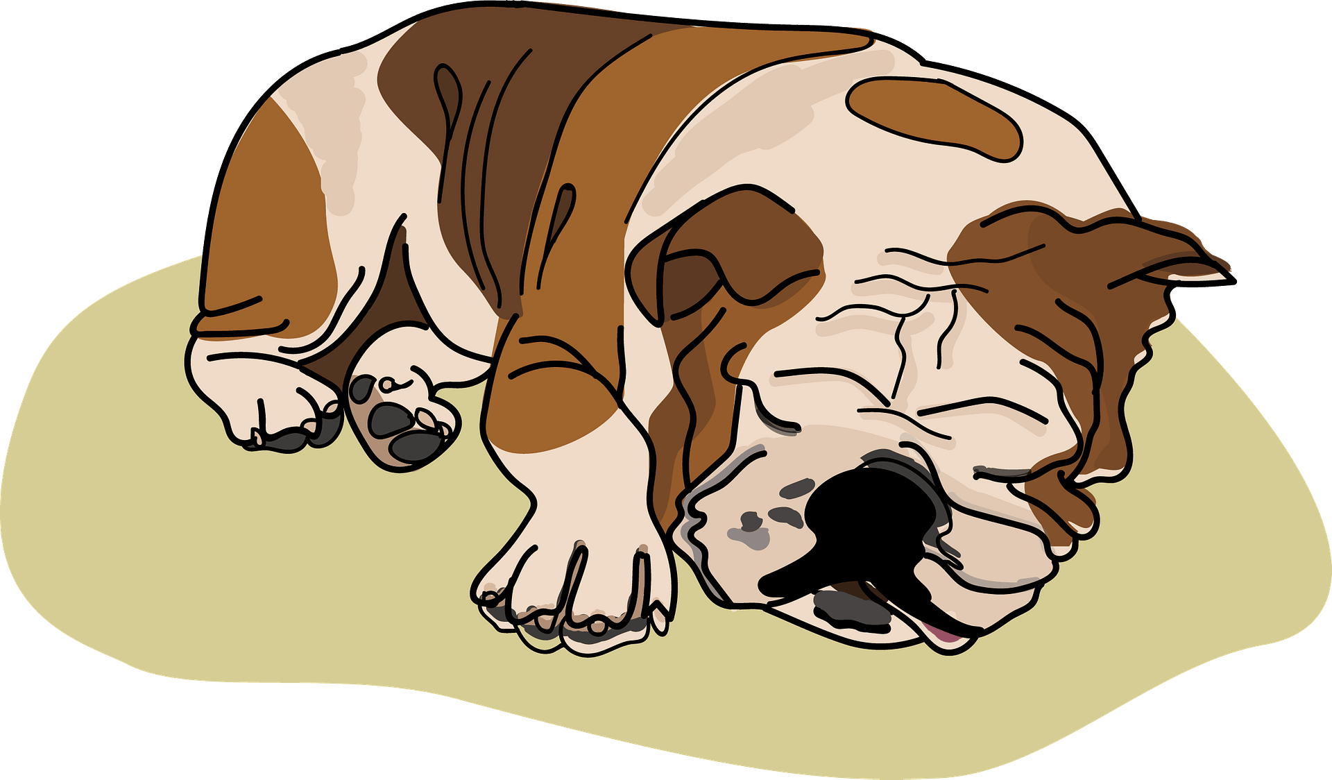 sleepy dog clipart black