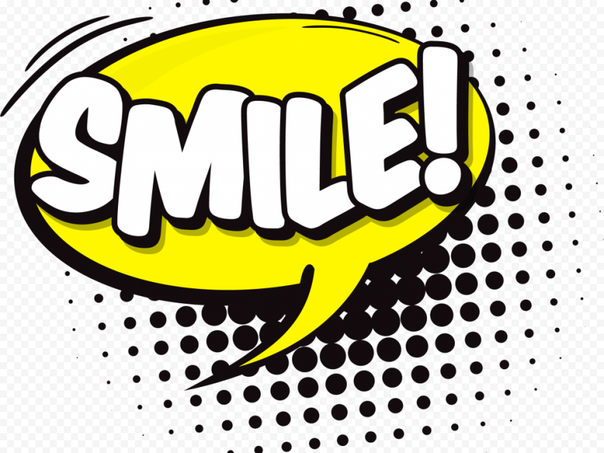 Smile! - Cheerful Comic Speech Bubble Graphic for Websites & Social Media