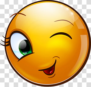 Winking yellow emoji with one eye open, smiling mouth, and playful expression.