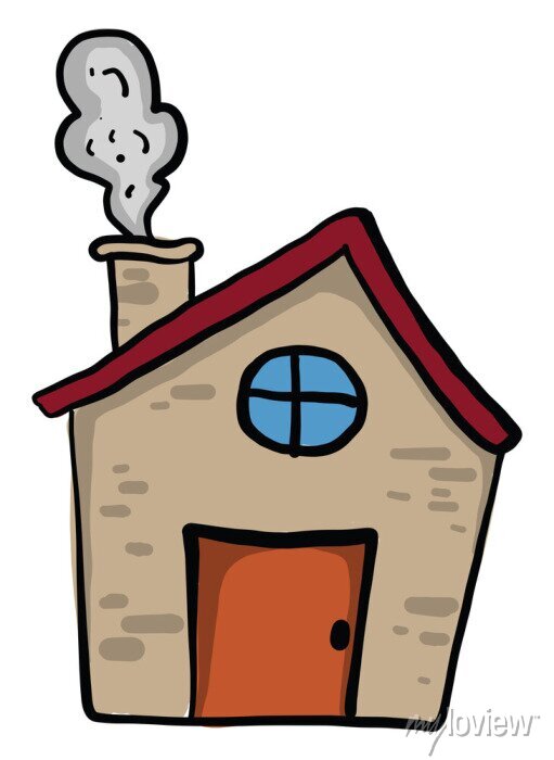 Cute Cartoon House Illustration - Warm & Inviting Home Design
