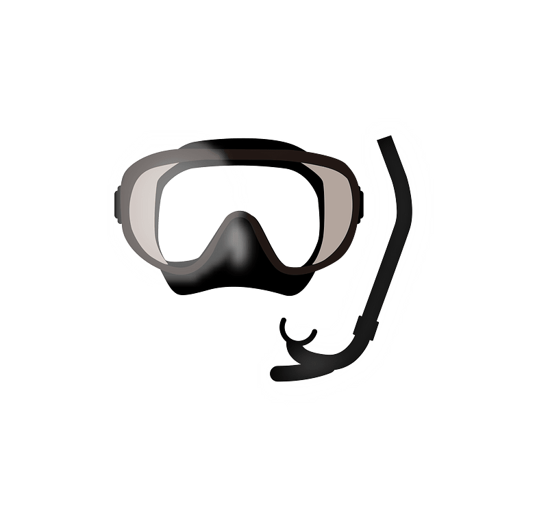 Man snorkeling. Illustration of a man wearing a snorkel and Clip Art