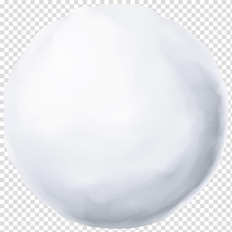 A smooth, rounded snowball with soft shadows and subtle texture on transparent background.