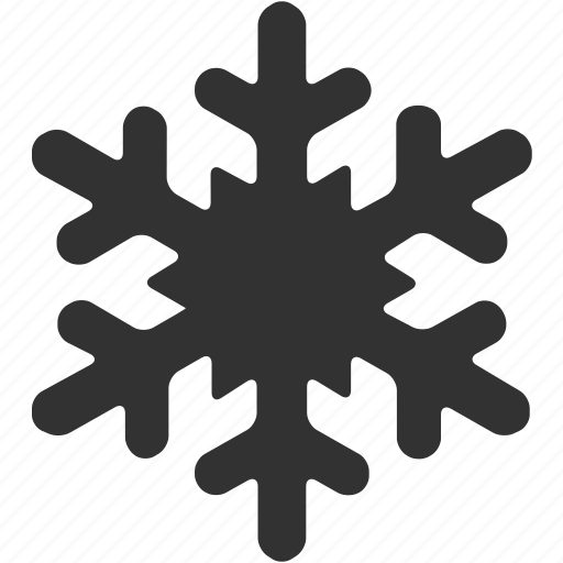 Dark gray stylized snowflake icon on a black-and-gray diagonal striped background.