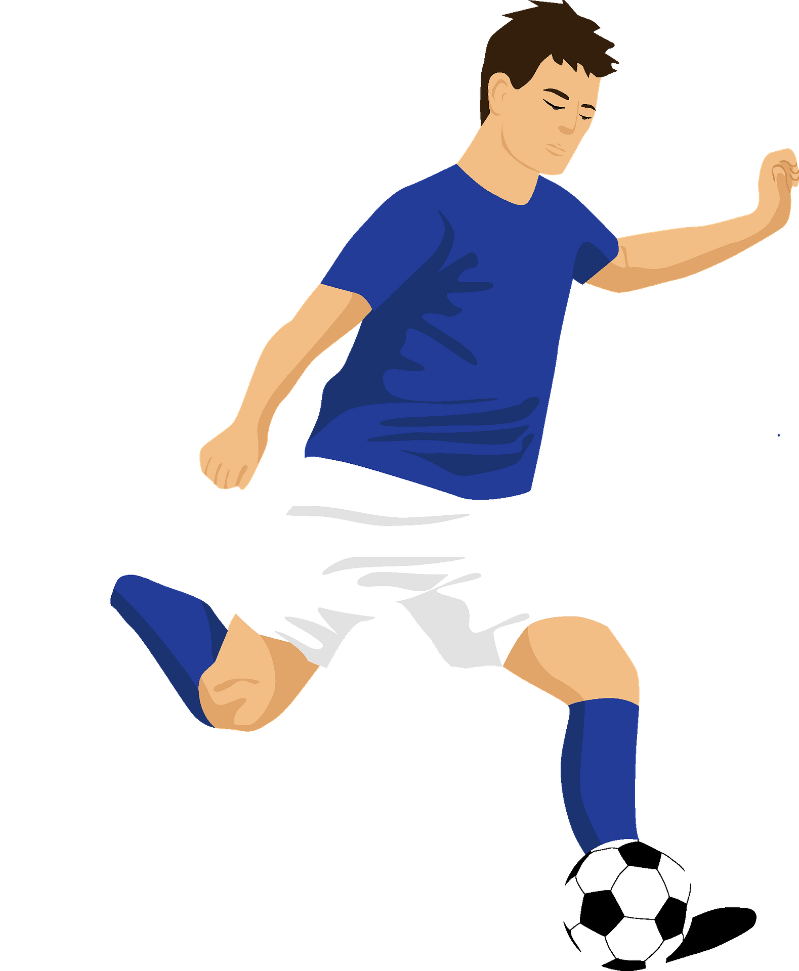 Football Player Kicking Ball Abstract Vector Drawing Soccer Clip Art