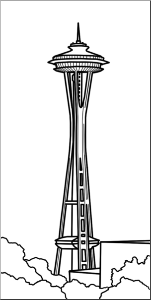 Space Needle Sketch - Iconic Seattle Landmark Illustration