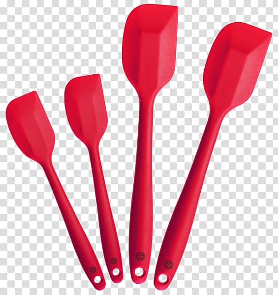 Red Silicone Spatula Set - Heat-Resistant Kitchen Tools for Baking & Cooking