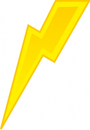 Bright yellow lightning bolt icon on white background, symbolizing electricity, speed, or power.