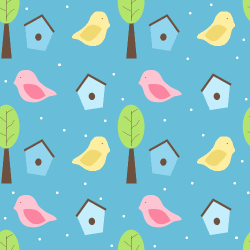 Bird and Birdhouse Pattern Illustration - Free Download & Usage