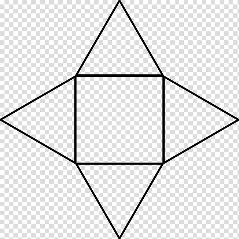 A square with four equilateral triangles attached to each side, forming a star-like geometric figure.