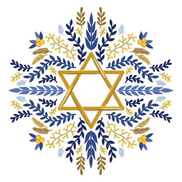 Jewish Star Of David Six Pointed Star In Black With Interlocking 3775869 Star David With Floral Vector Illustration Jewish Symbol Clipart Hanukkah Holidays 656044 303