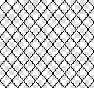 Black quatrefoil lattice pattern on transparent background, geometric decorative design.