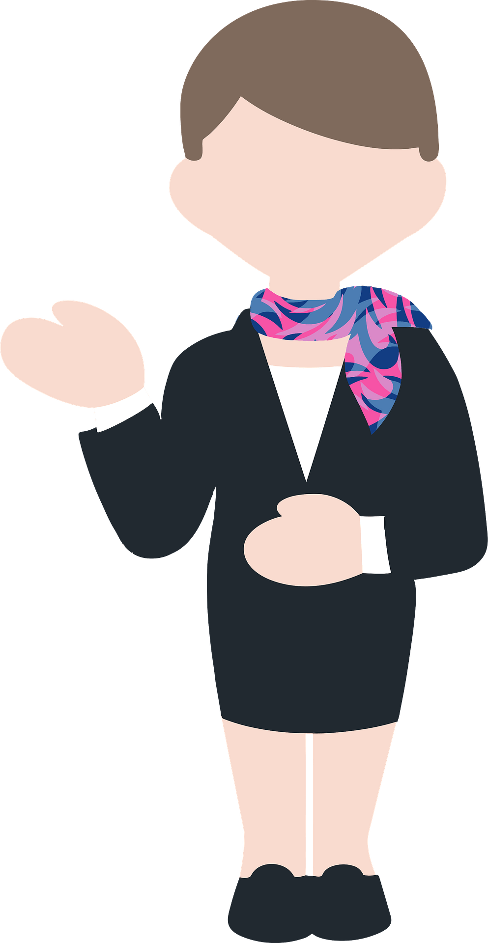 Flight Attendant Illustration - Professional Airline Crew Representation